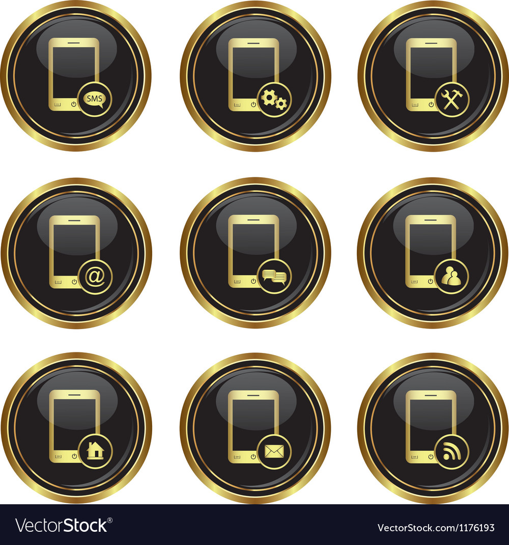 Set of phone icons with different menu