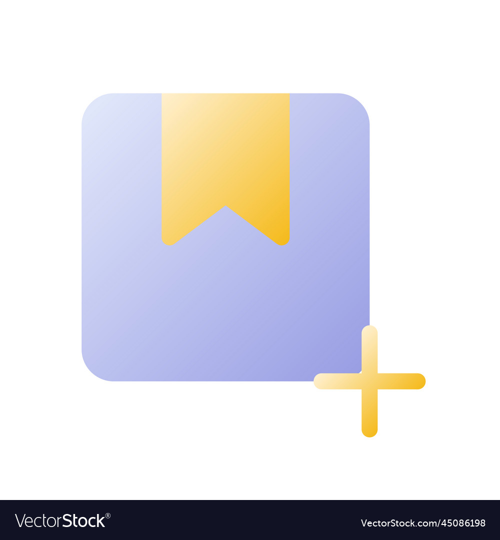 Add parcel flat gradient two-color ui icon vector image Add parcel flat gradient two-color ui icon