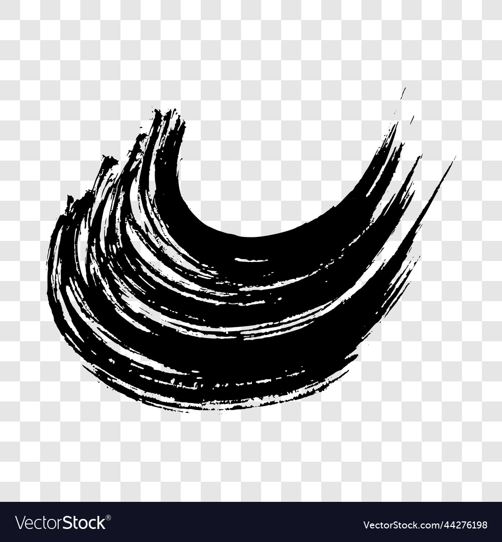 Black grunge semicircular brush strokes Royalty Free Vector