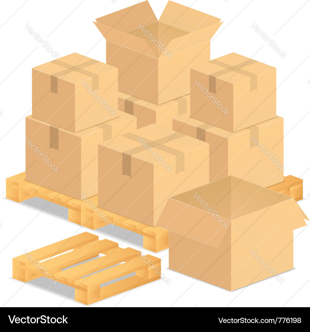 Cardboard boxes Royalty Free Vector Image - VectorStock