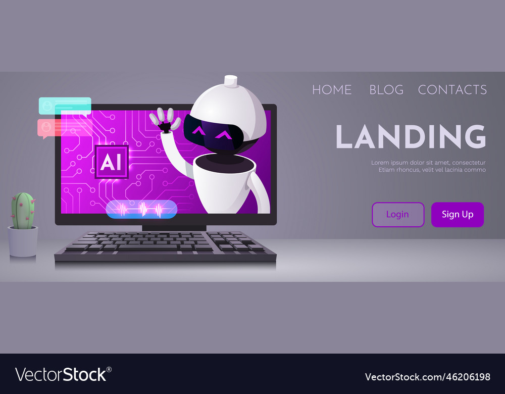 Computer monitor with robot chatbot and ai
