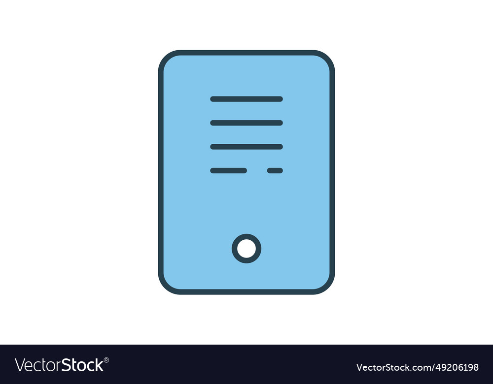Computer tower icon related to device