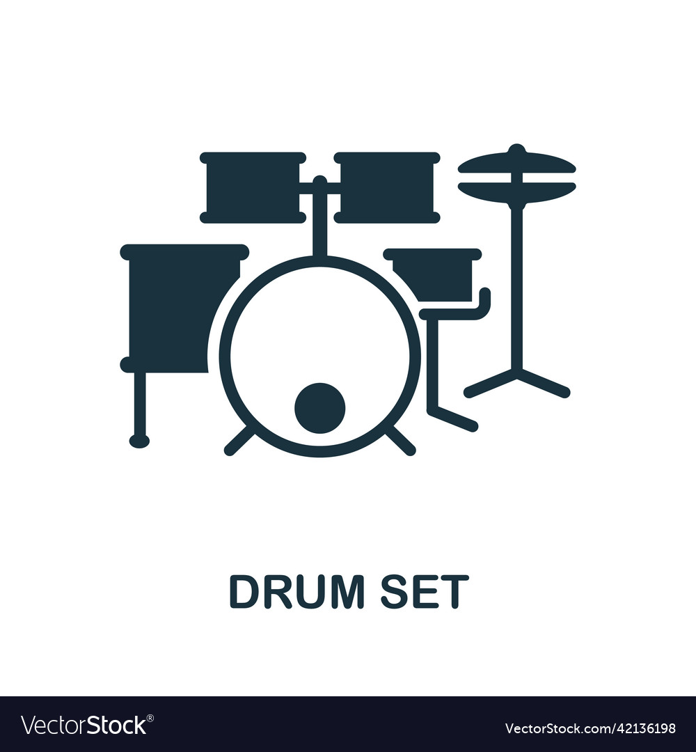 Drum set icon simple element from musical vector image Drum set icon simple element from musical