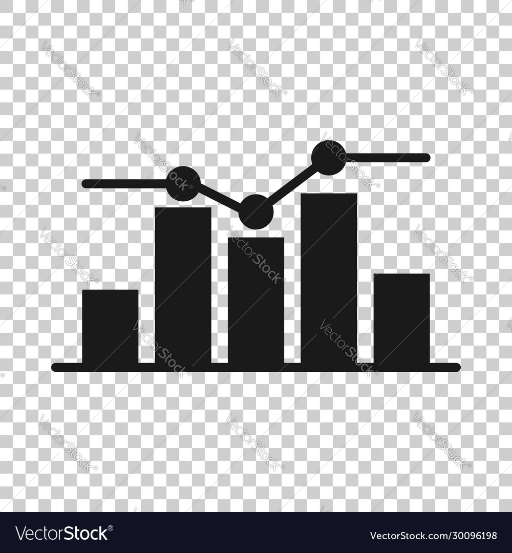 Growing bar graph icon in flat style increase Vector Image