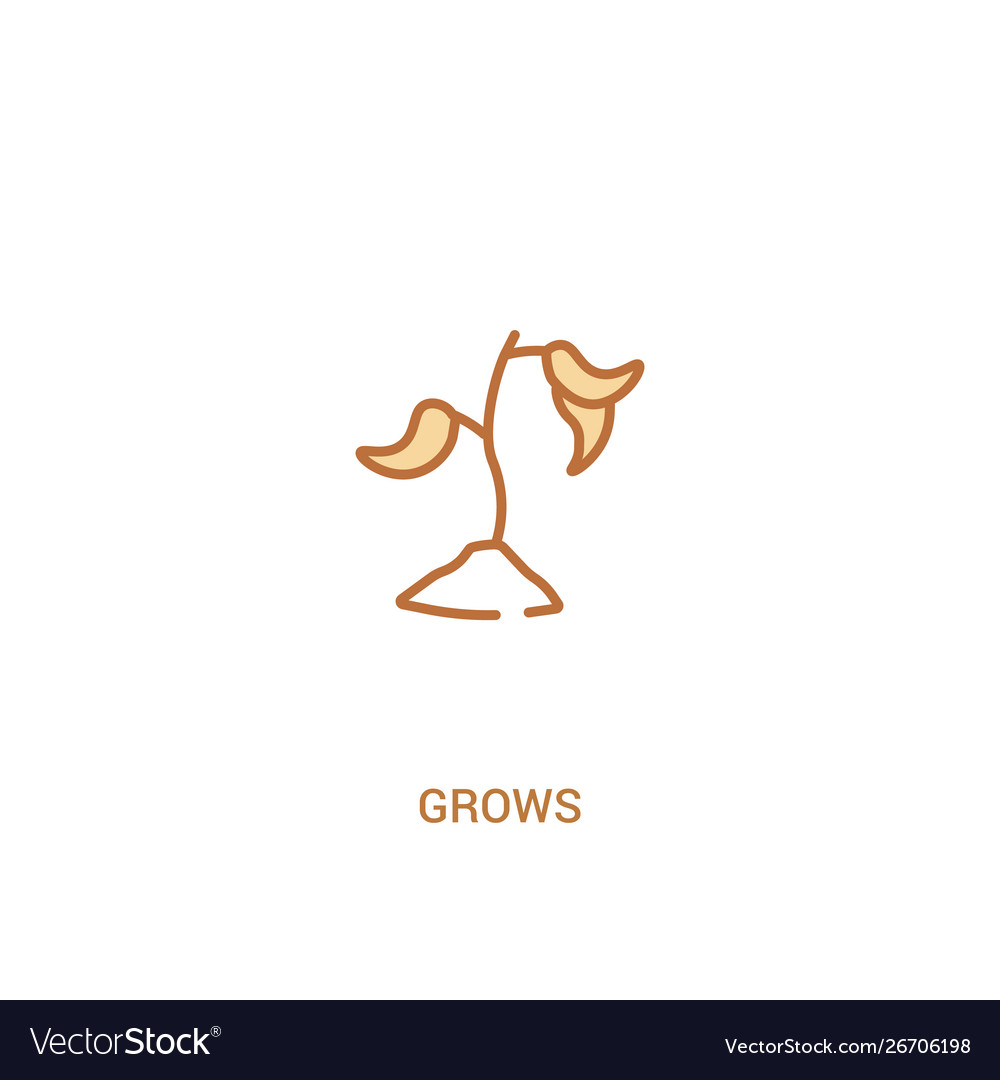Grows concept 2 colored icon simple line element
