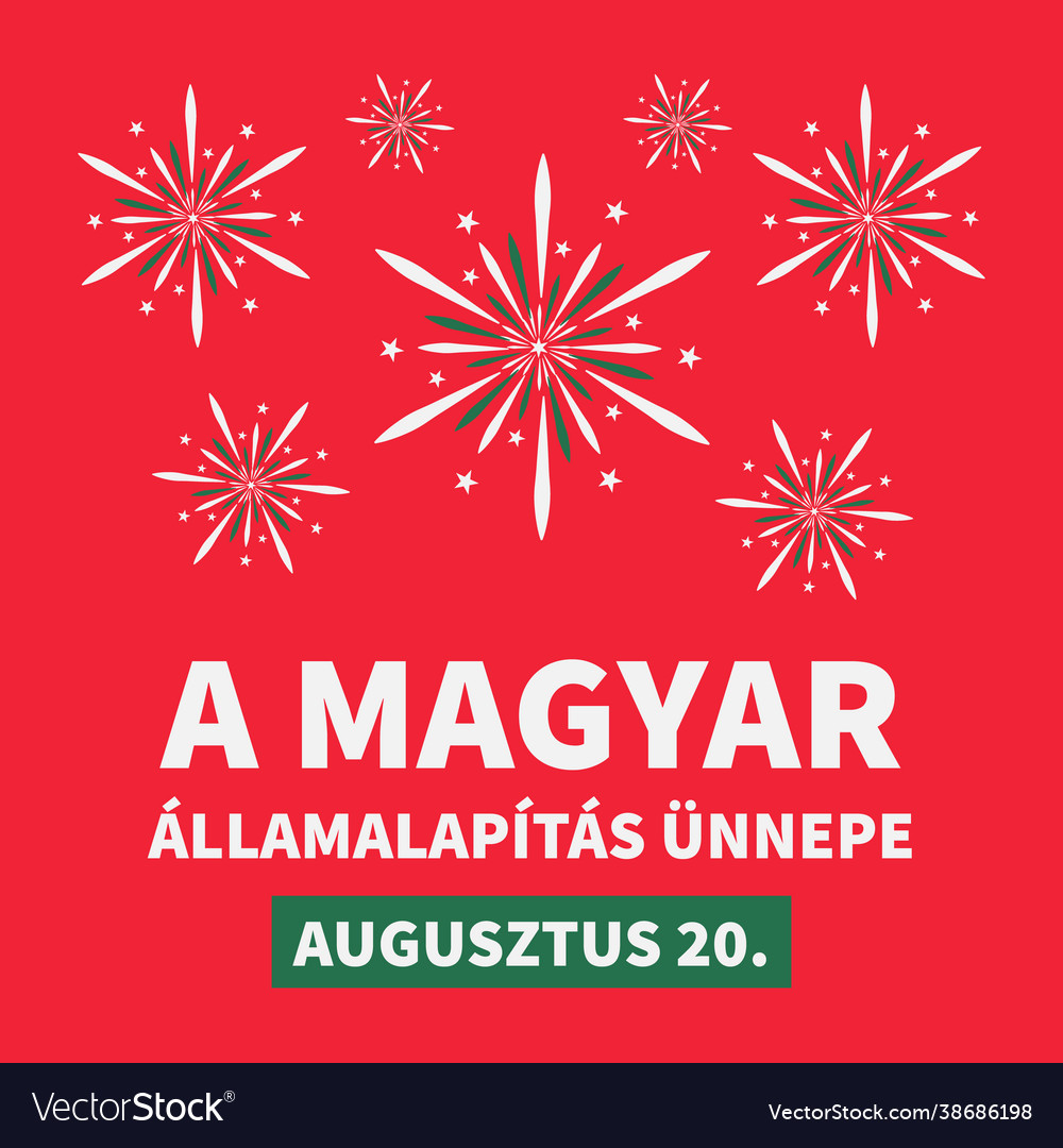 Hungary state foundation day typography poster