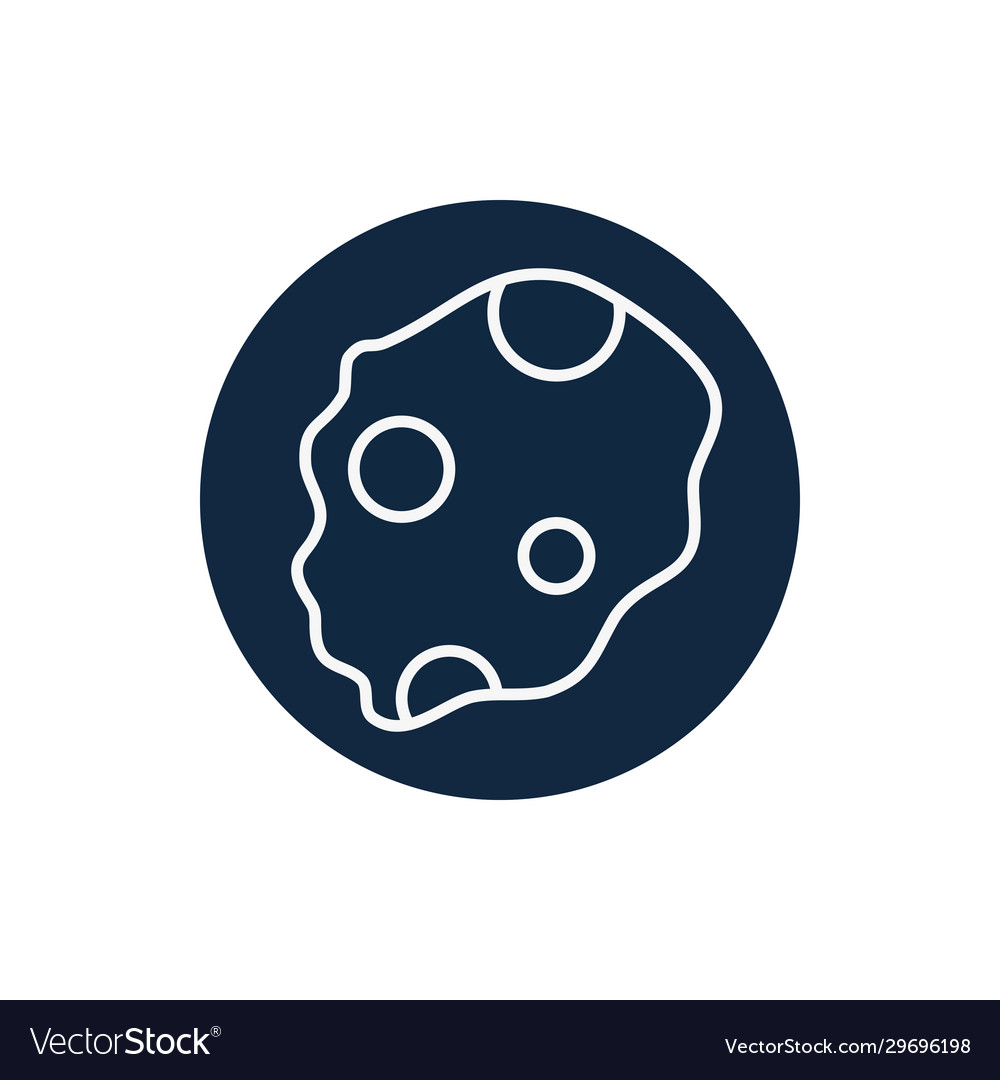Isolated asteroid line block style icon vector image Isolated asteroid line block style icon