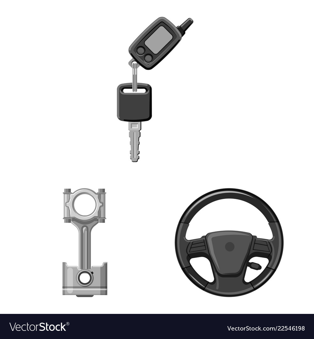 Isoliertes Objekt der Auto- und Teilzeichensammlung vector image Isoliertes Objekt der Auto- und Teilzeichensammlung