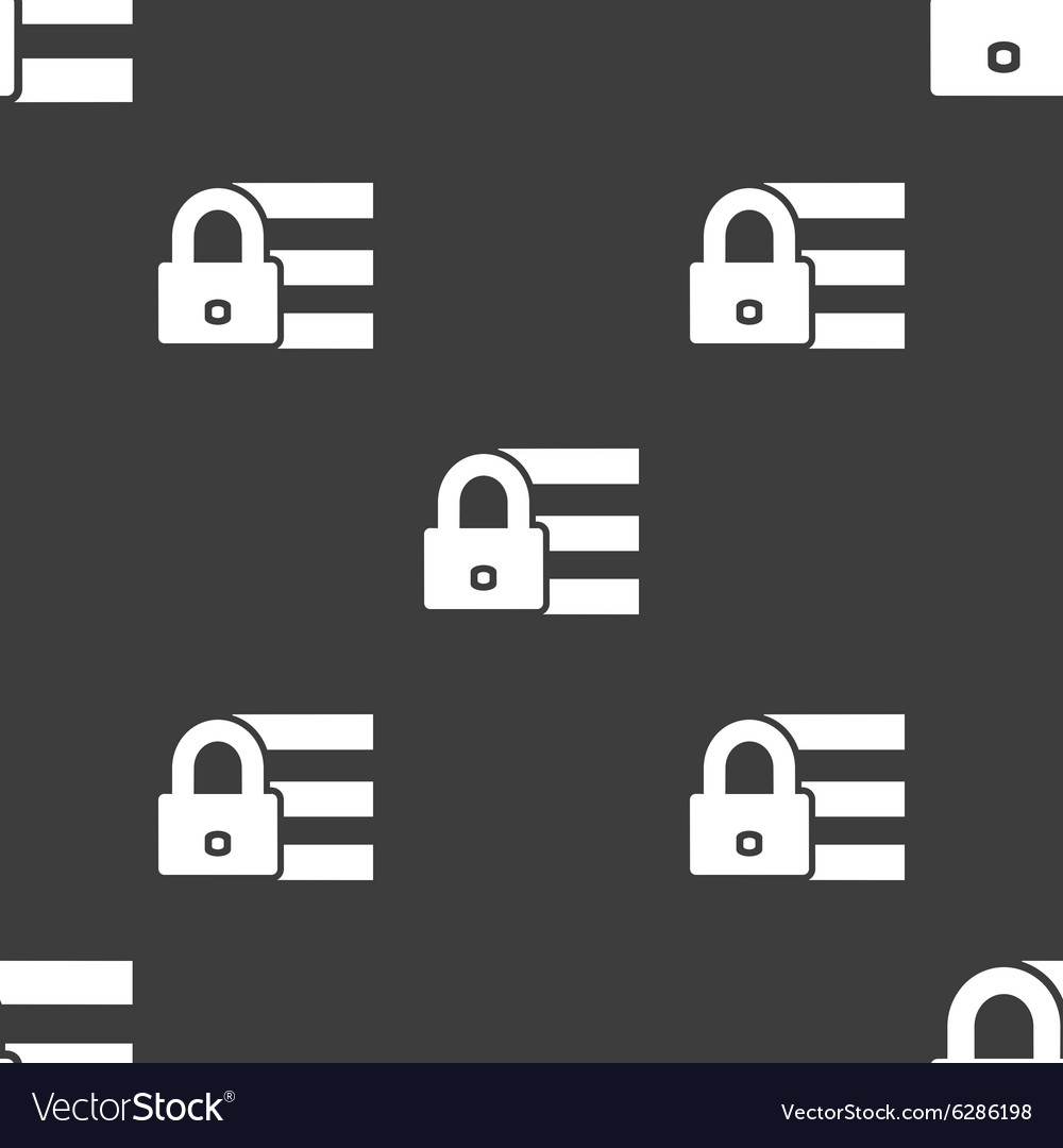 Lock login icon sign seamless pattern on a gray