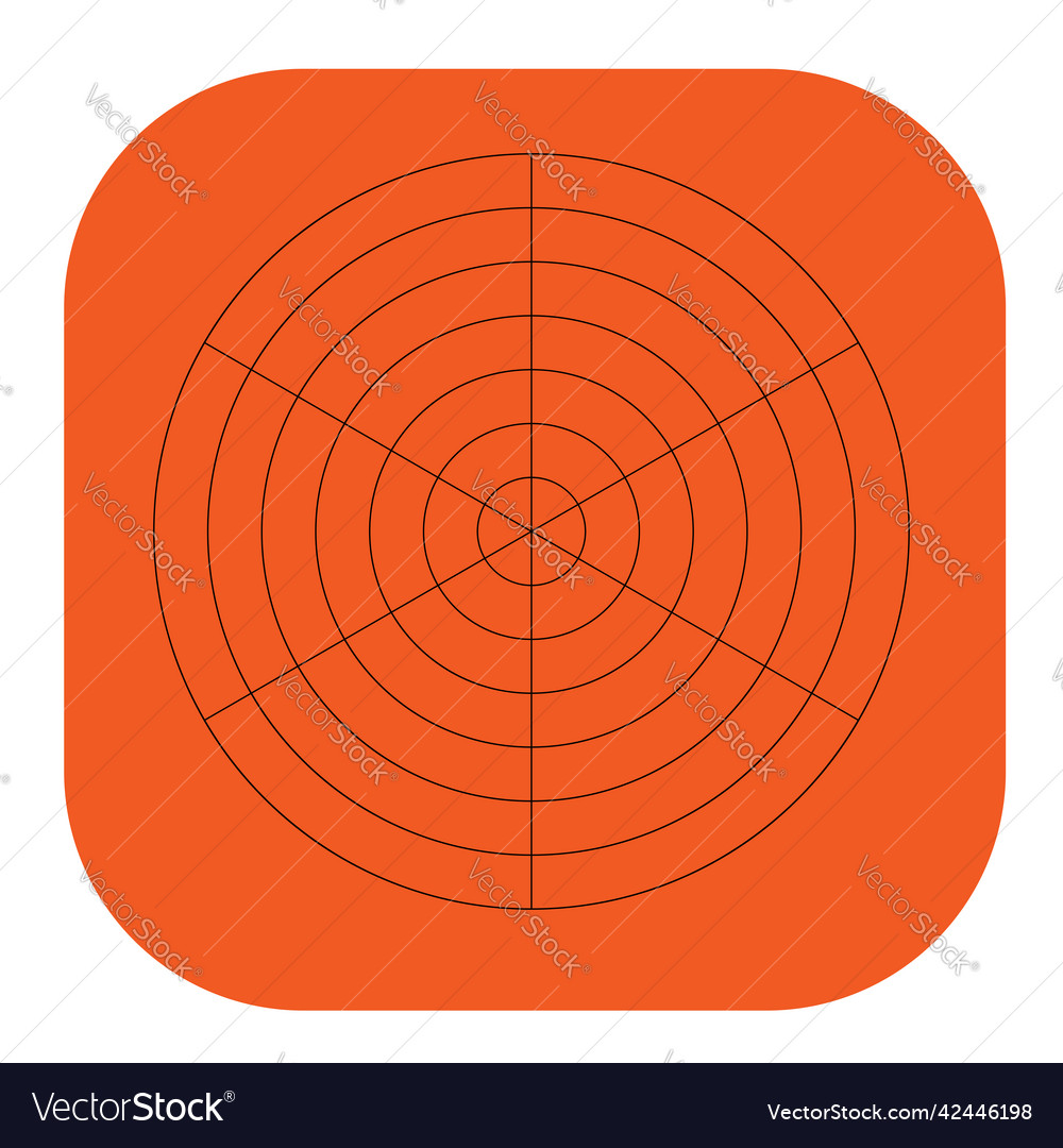 Polar circular grid mesh pie chart graph element vector image Polar circular grid mesh pie chart graph element