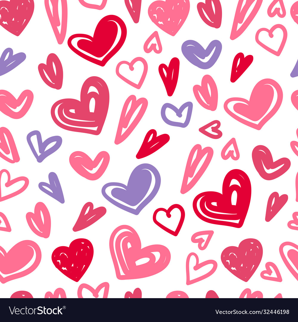 Seamless pattern with heart for happy vector image Seamless pattern with heart for happy
