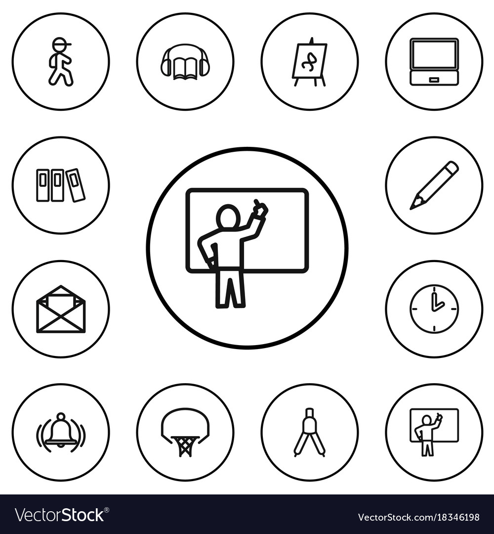 Set of 12 editable teach outline icons includes