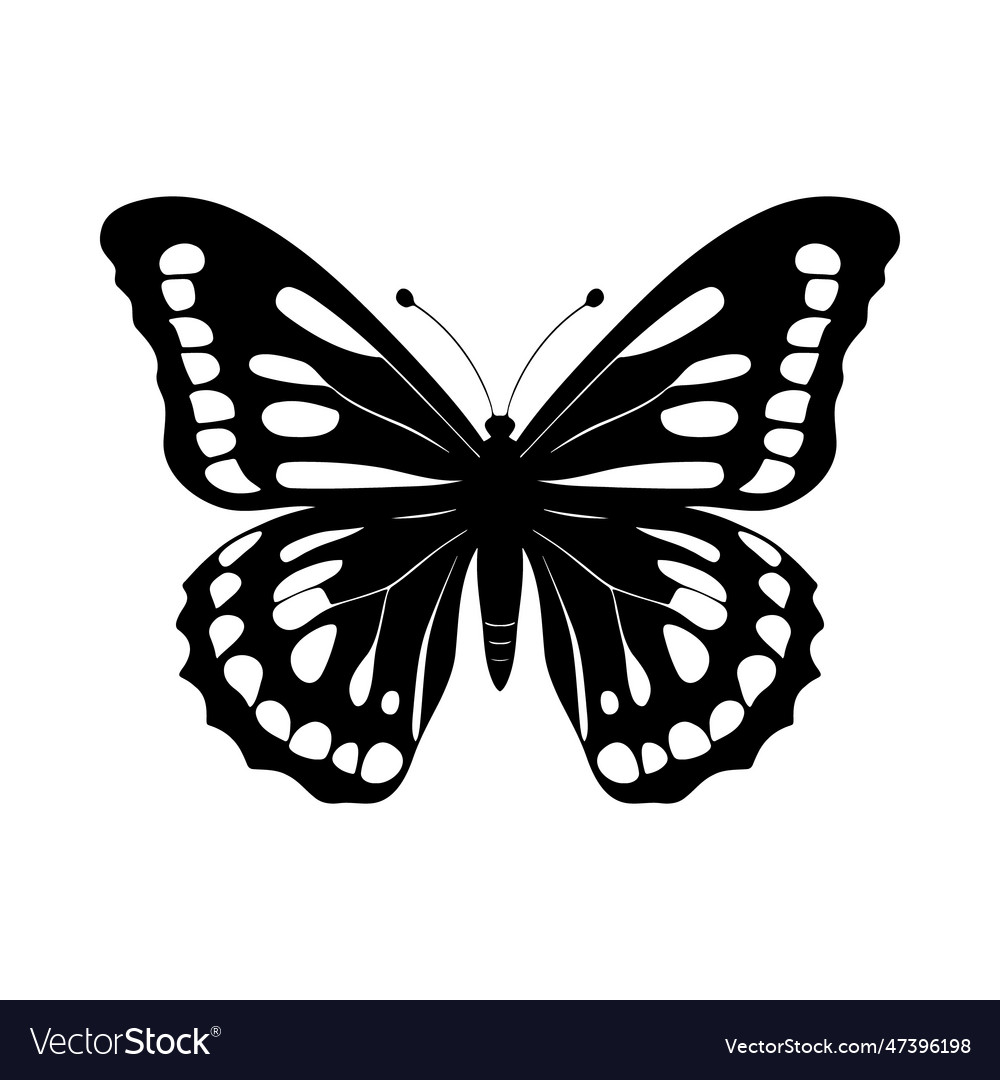 Silhouette of butterfly monochrome Royalty Free Vector Image