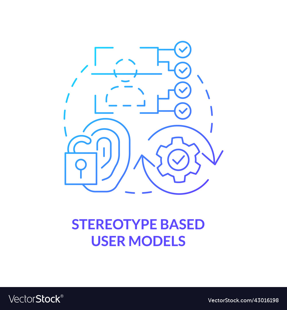 Stereotype based user models blue gradient vector image Stereotype based user models blue gradient