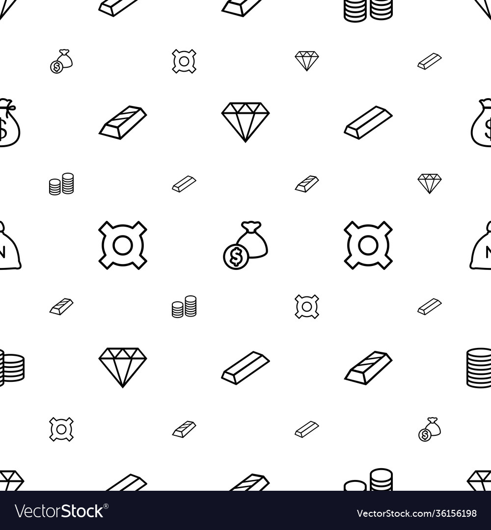 Treasure icons pattern seamless white background