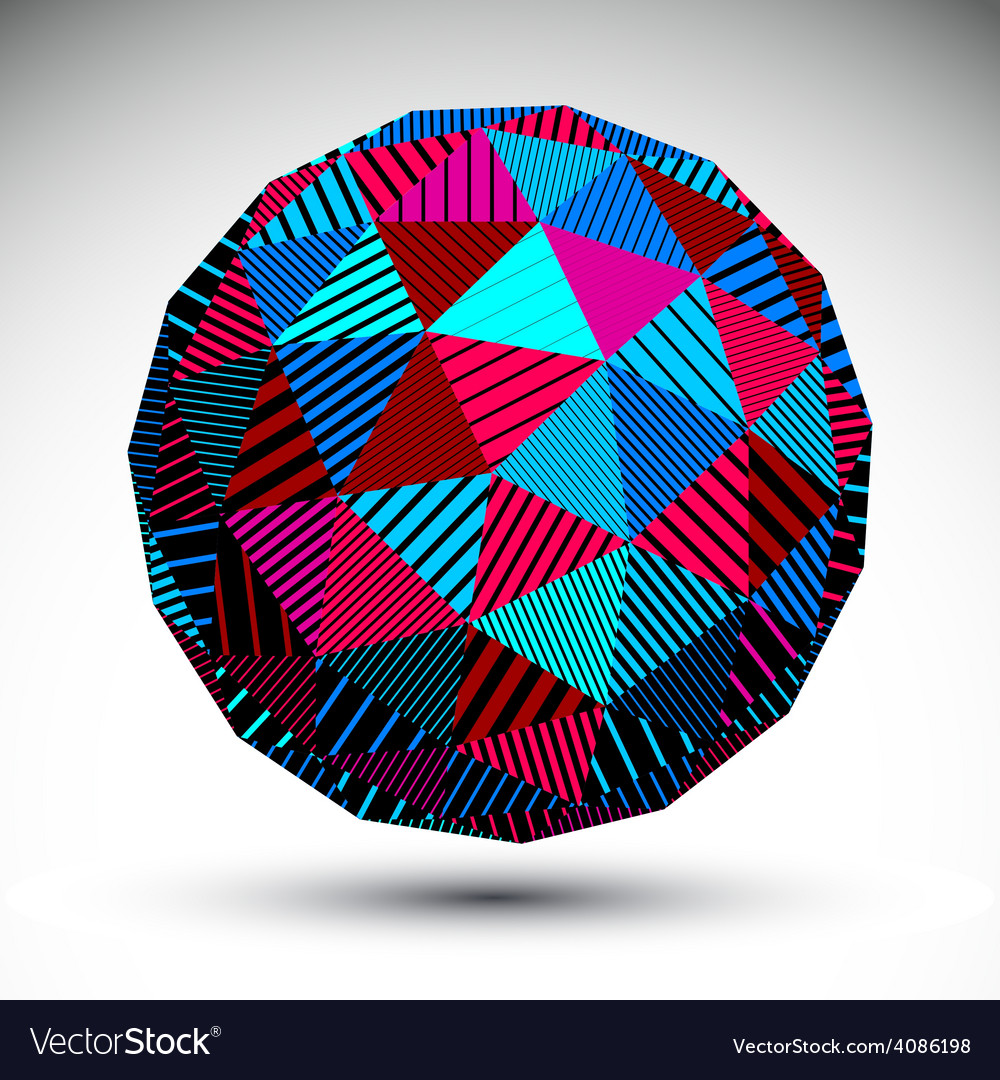 Triangular abstract dimensional striped sphere