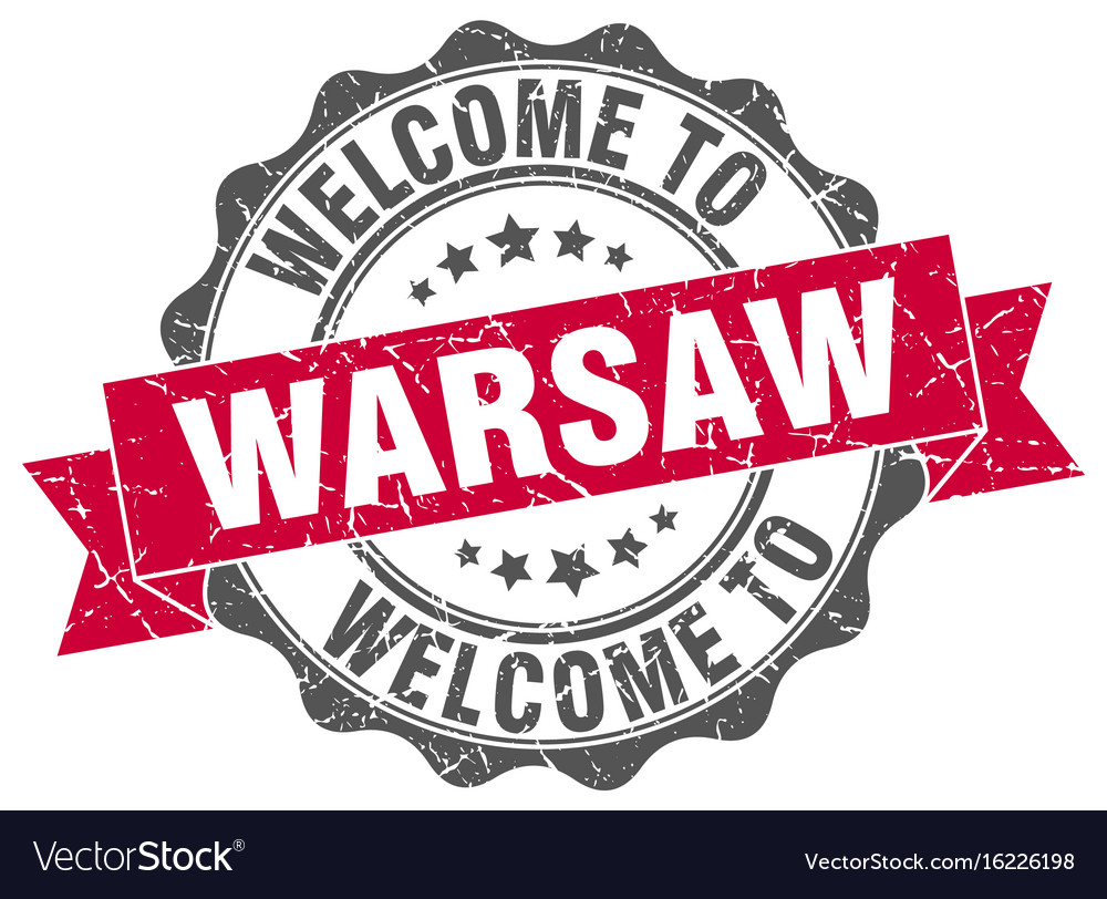 Warsaw round ribbon seal Royalty Free Vector Image