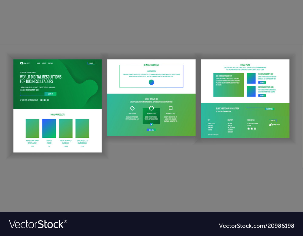 Website design template business interface Vector Image Website design template business interface