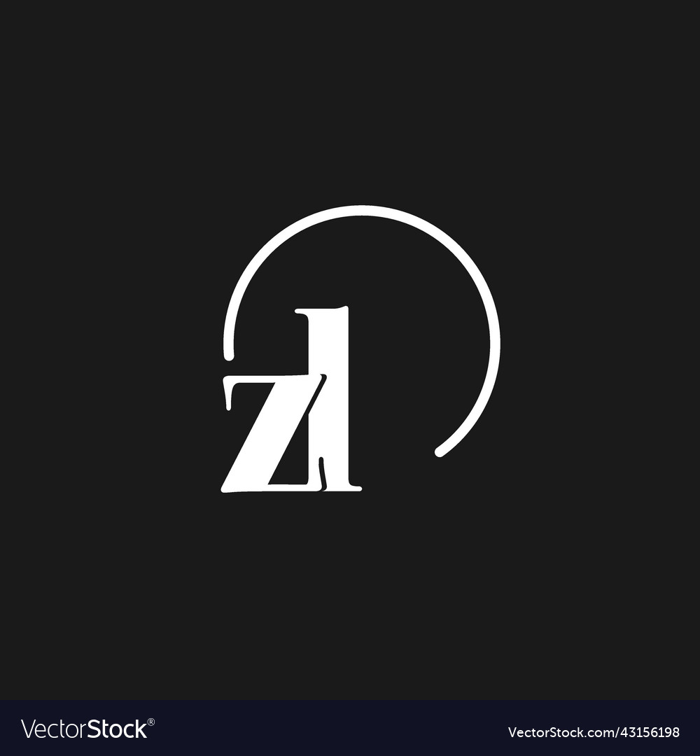 Zl logo initials monogram with circular lines