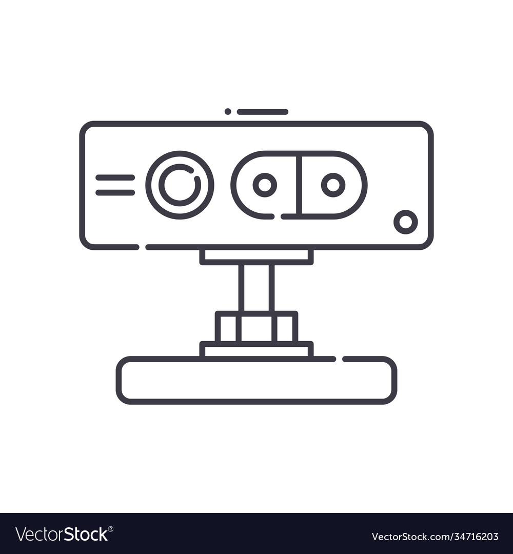 3d sensor icon linear isolated thin Vector Image 3d sensor icon linear isolated thin