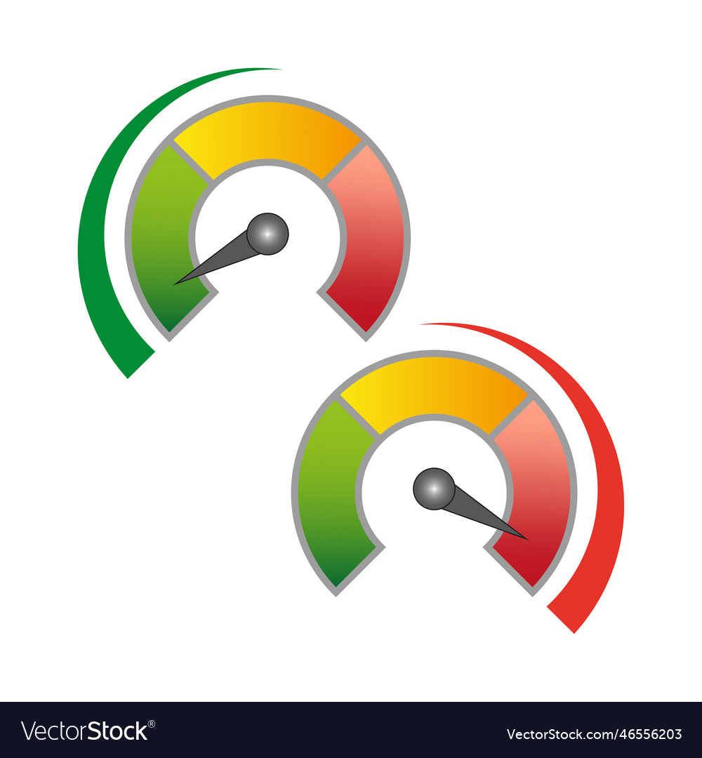 Color speedometers progress bar high speed vector image Color speedometers progress bar high speed