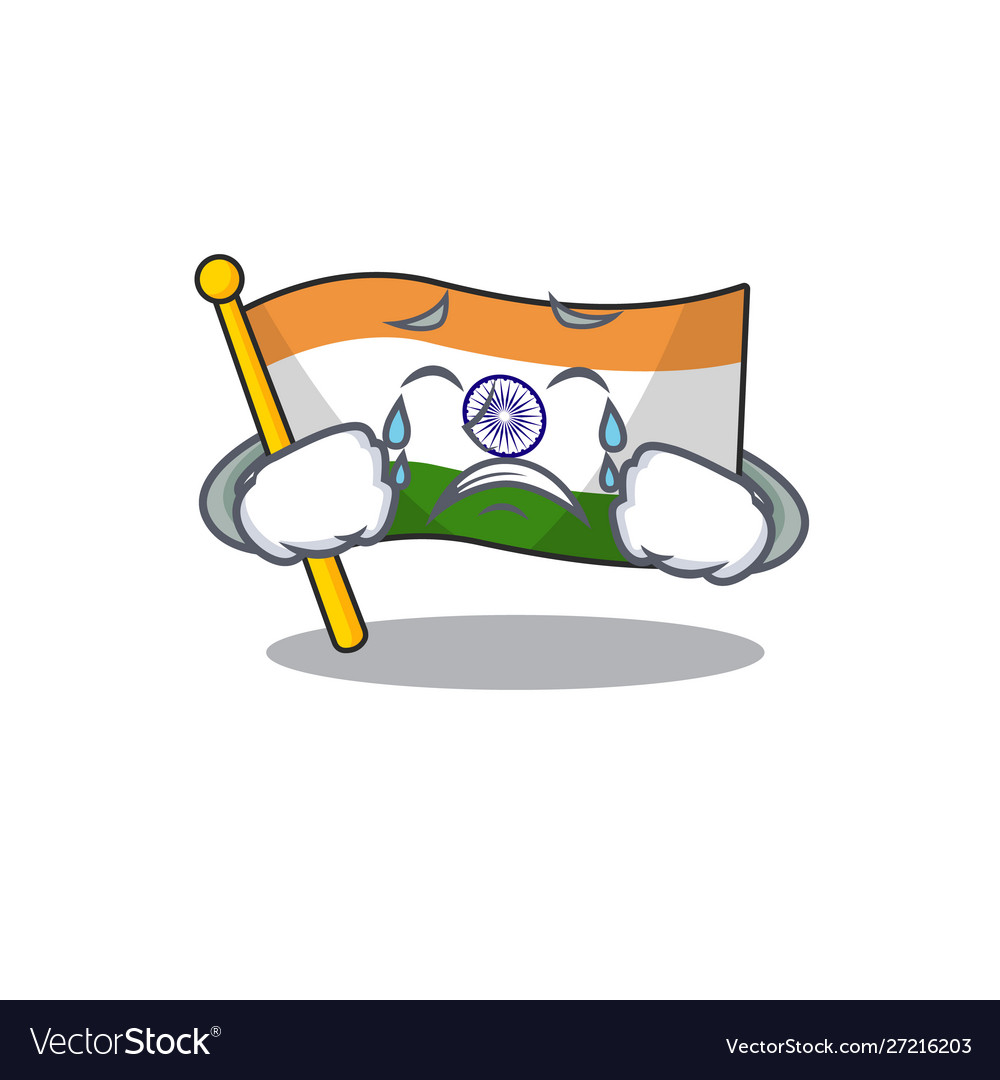 Crying flag indian isolated in character Vector Image