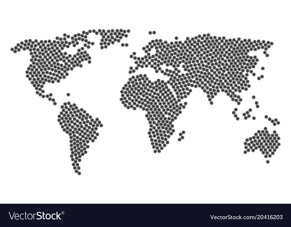 Global map pattern of gear icons