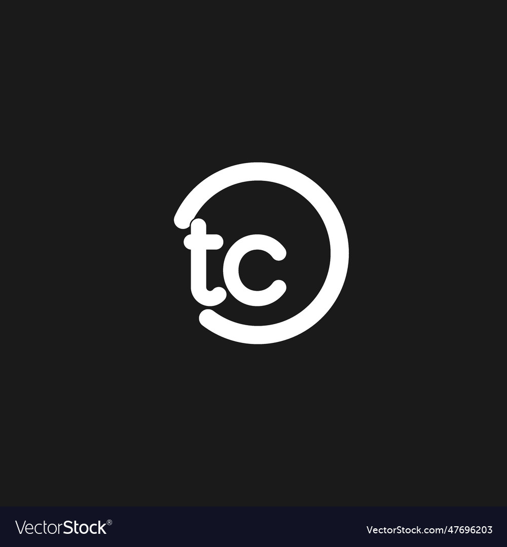 Initials tc logo monogram with simple circles Vector Image