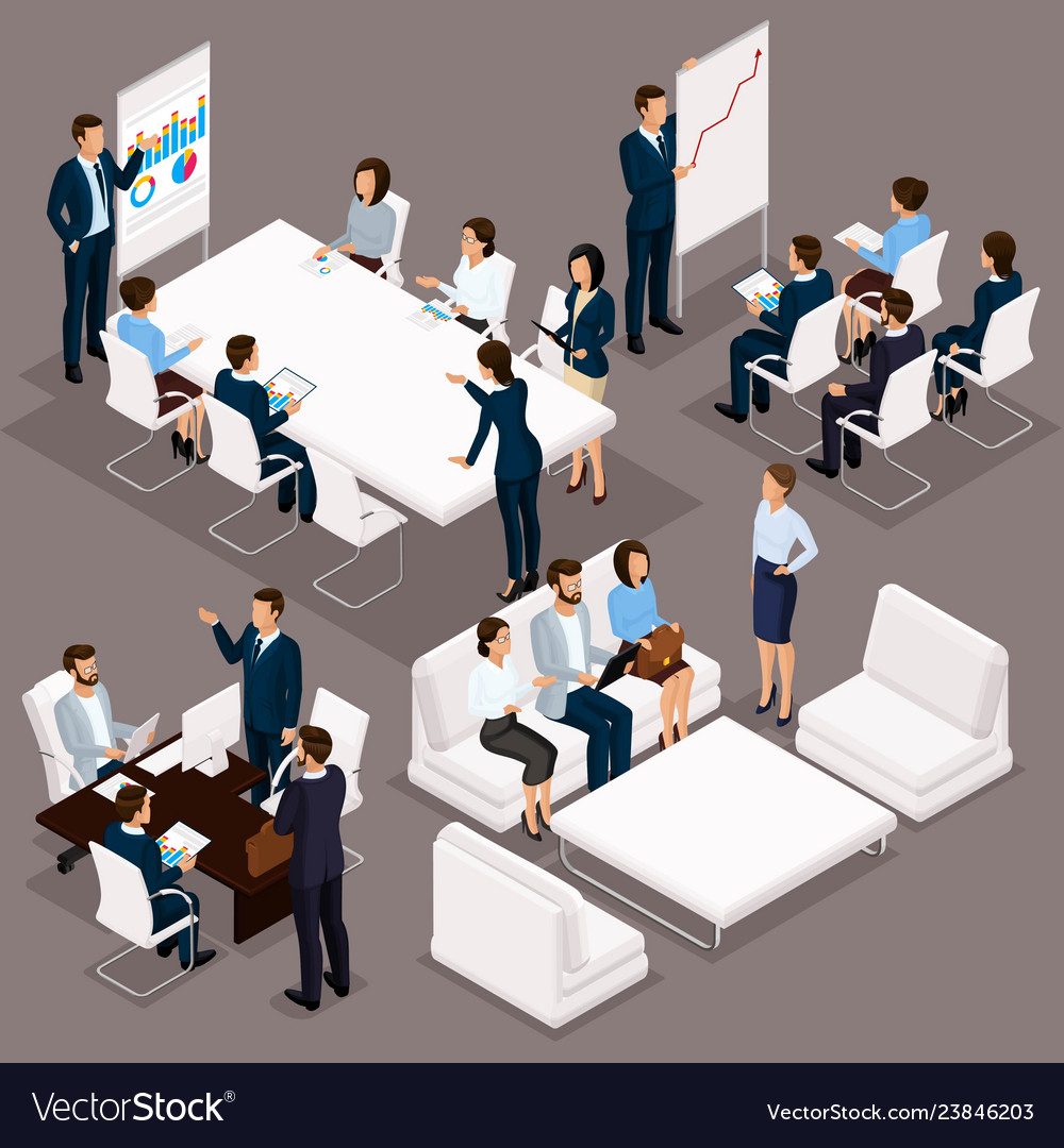 Isometric 3d business conception