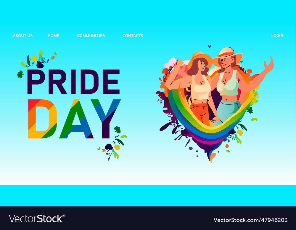 Lesbians Holding Hands Lgbt Rainbow Flag Pride Vector Image