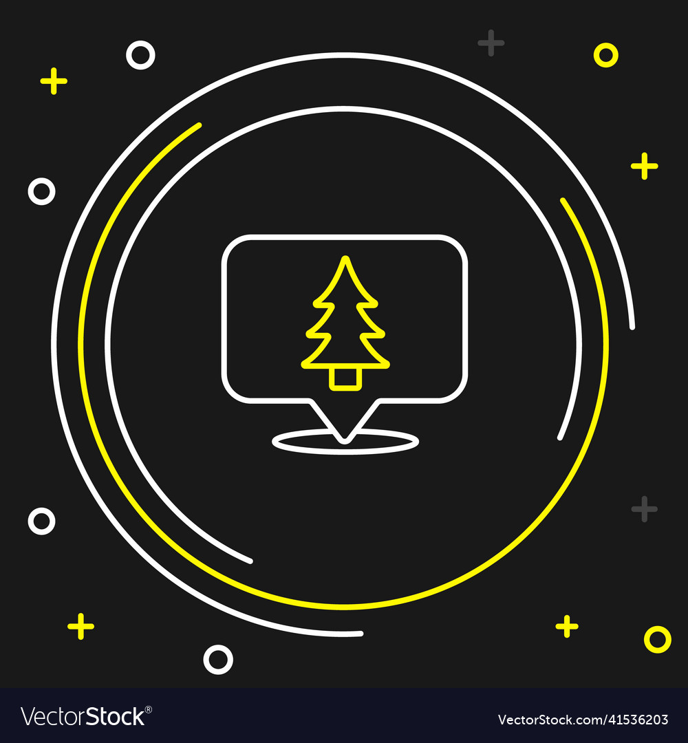 Line location of the forest on a map icon isolated