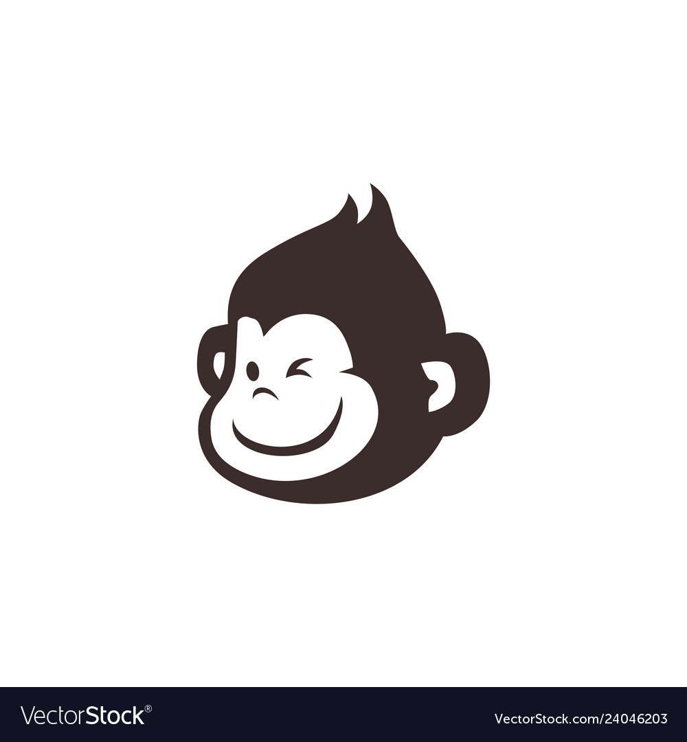 Little monkey chimp logo icon Royalty Free Vector Image