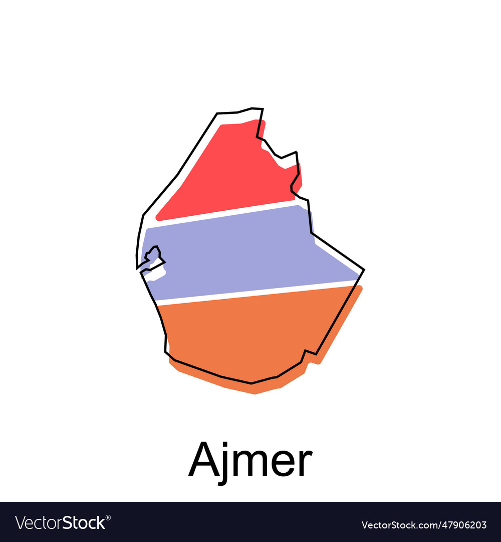 Map of ajmer modern outline high detailed Vector Image