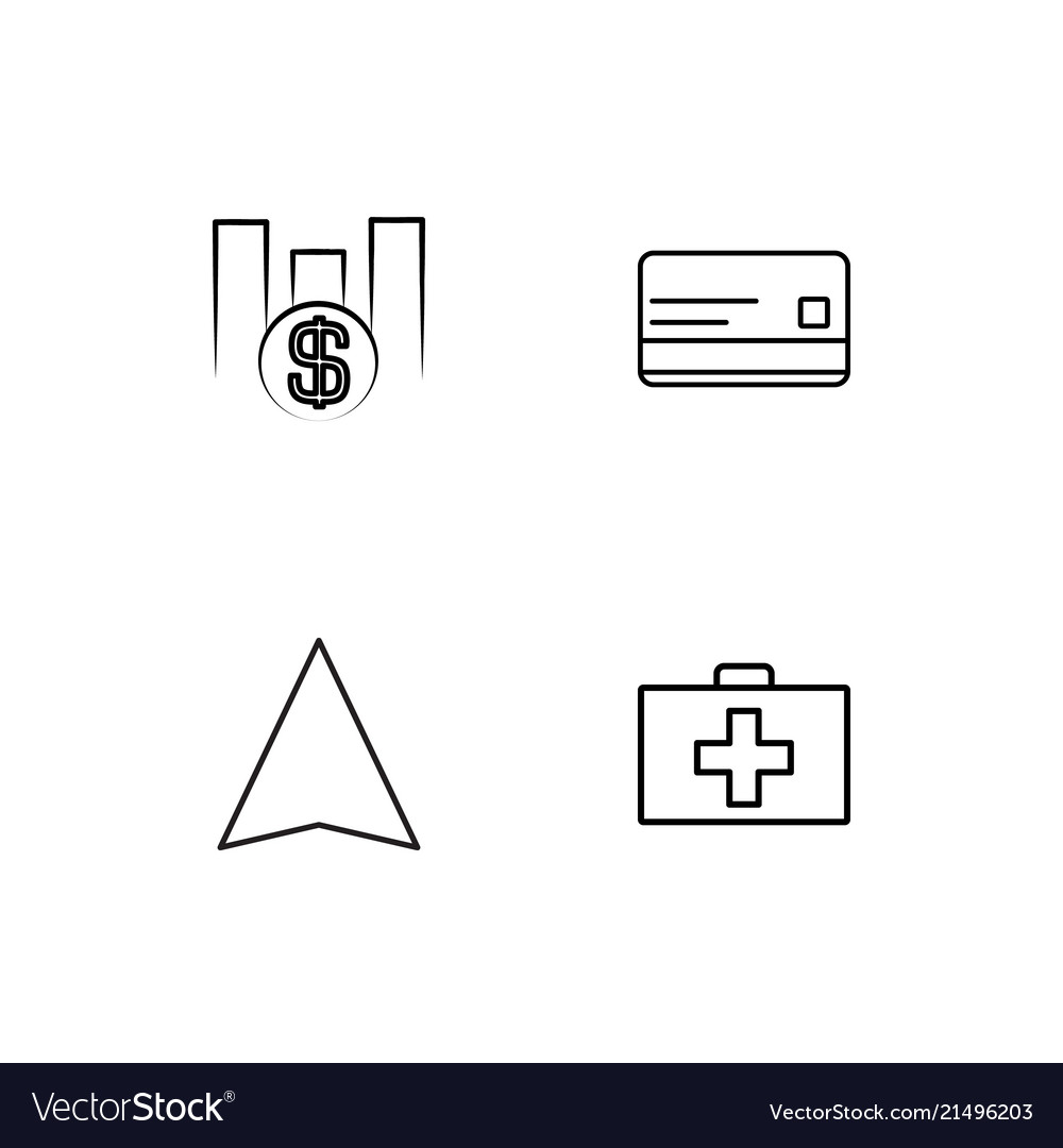 Office linear icons set simple outline