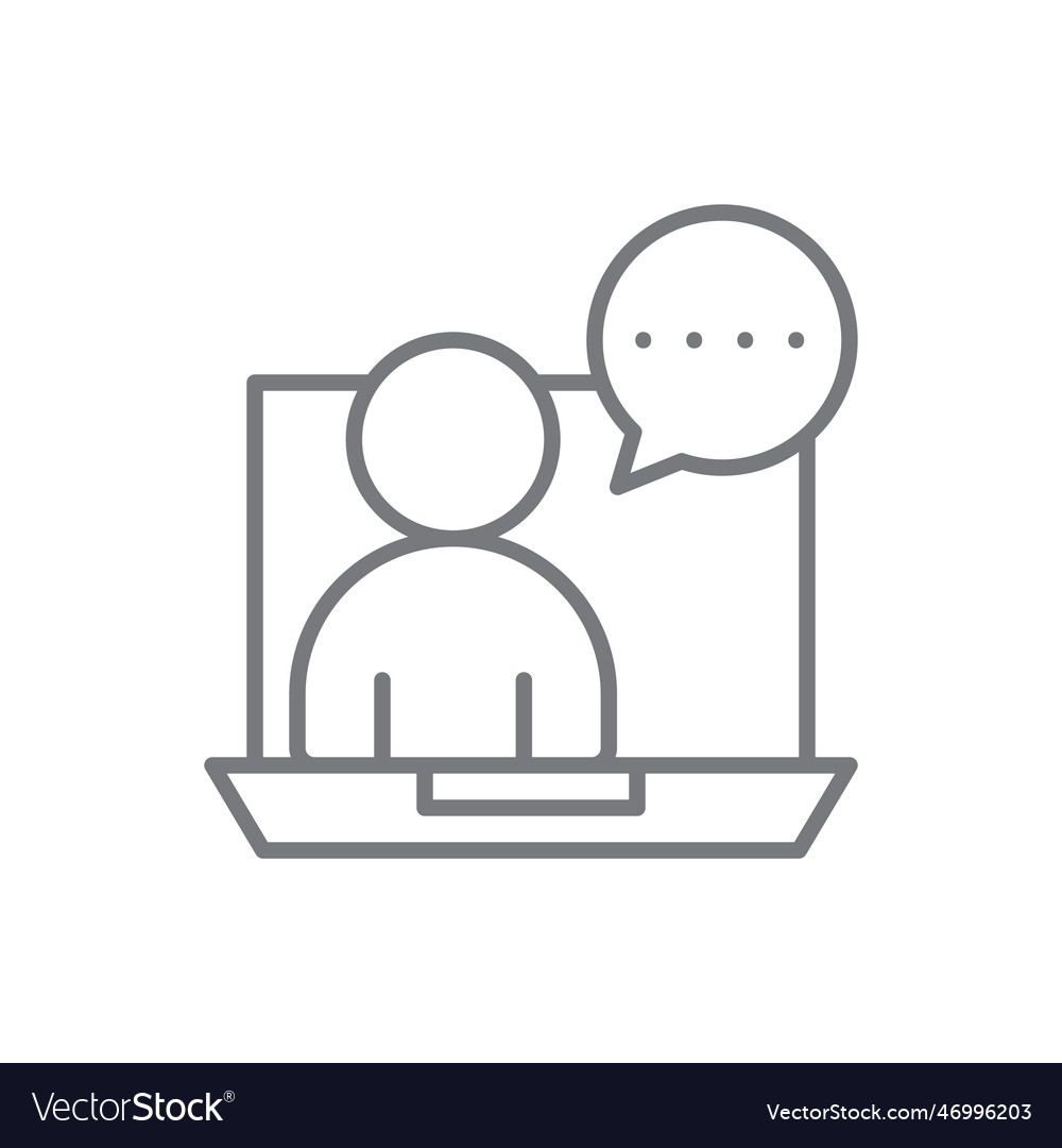 Online consultan business people icon with black vector image Online consultan business people icon with black