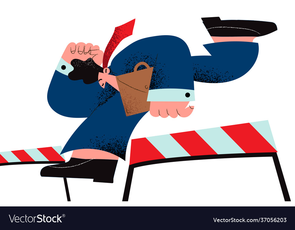 Overcoming problems and troubles concept vector image Overcoming problems and troubles concept