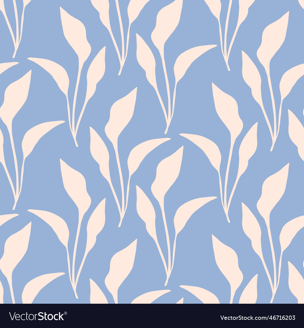Retro minimal foliage seamless pattern botanical Vector Image Retro minimal foliage seamless pattern botanical