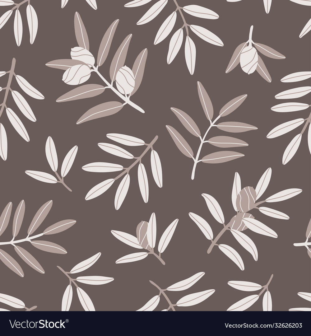 Seamless repeating pattern gray branches vector image Seamless repeating pattern gray branches