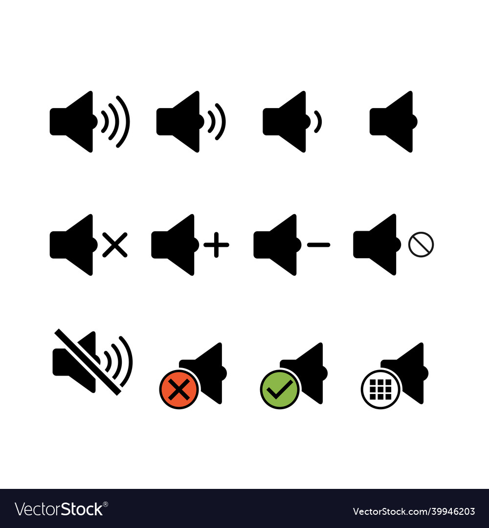 Set of music sound icon audio volume symbol