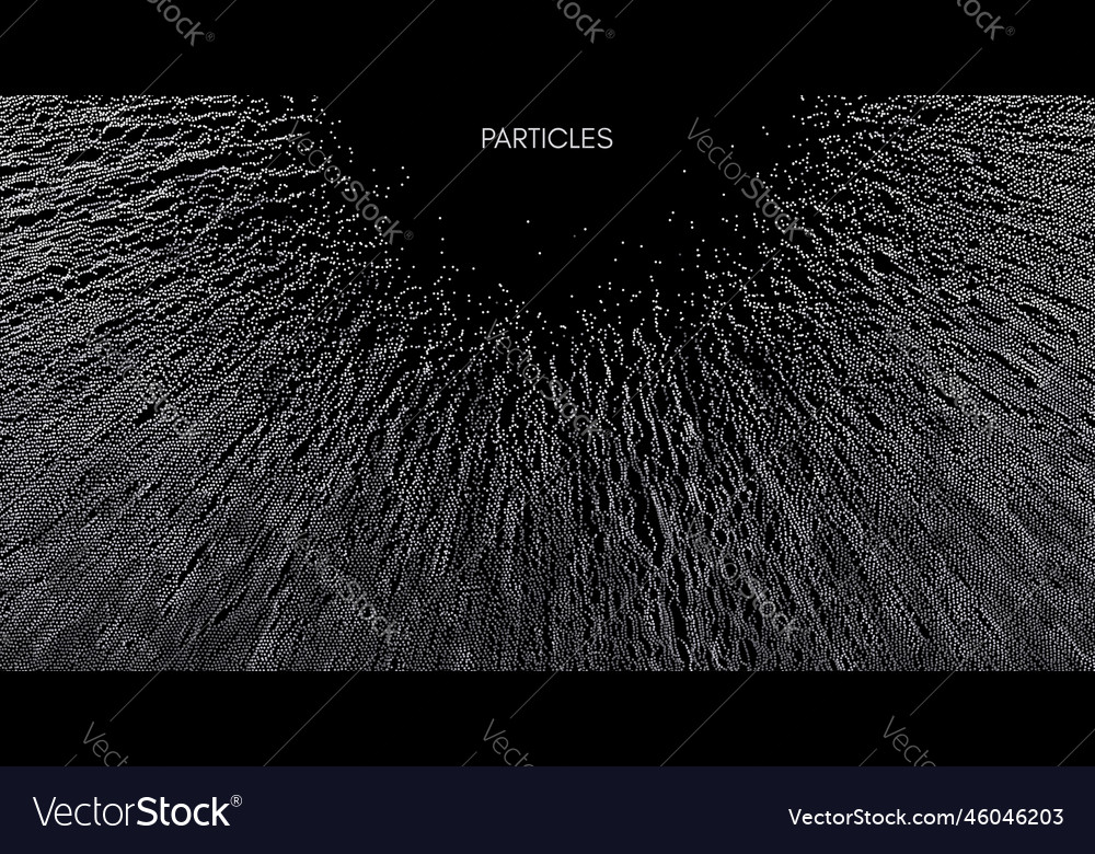 Small particles strive out of center array vector image Small particles strive out of center array