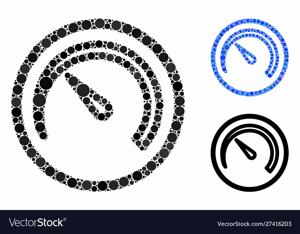 Speedometer composition icon round dots Vector Image Speedometer composition icon round dots