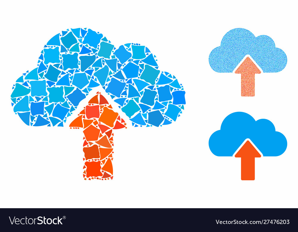 Upload to cloud composition icon humpy items vector image Upload to cloud composition icon humpy items