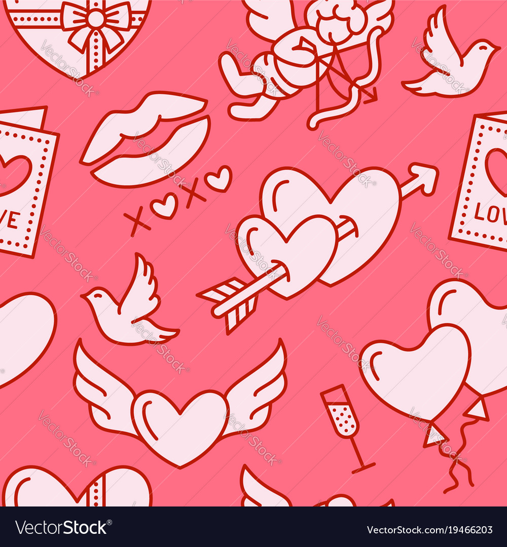 Valentines day seamless pattern love romance