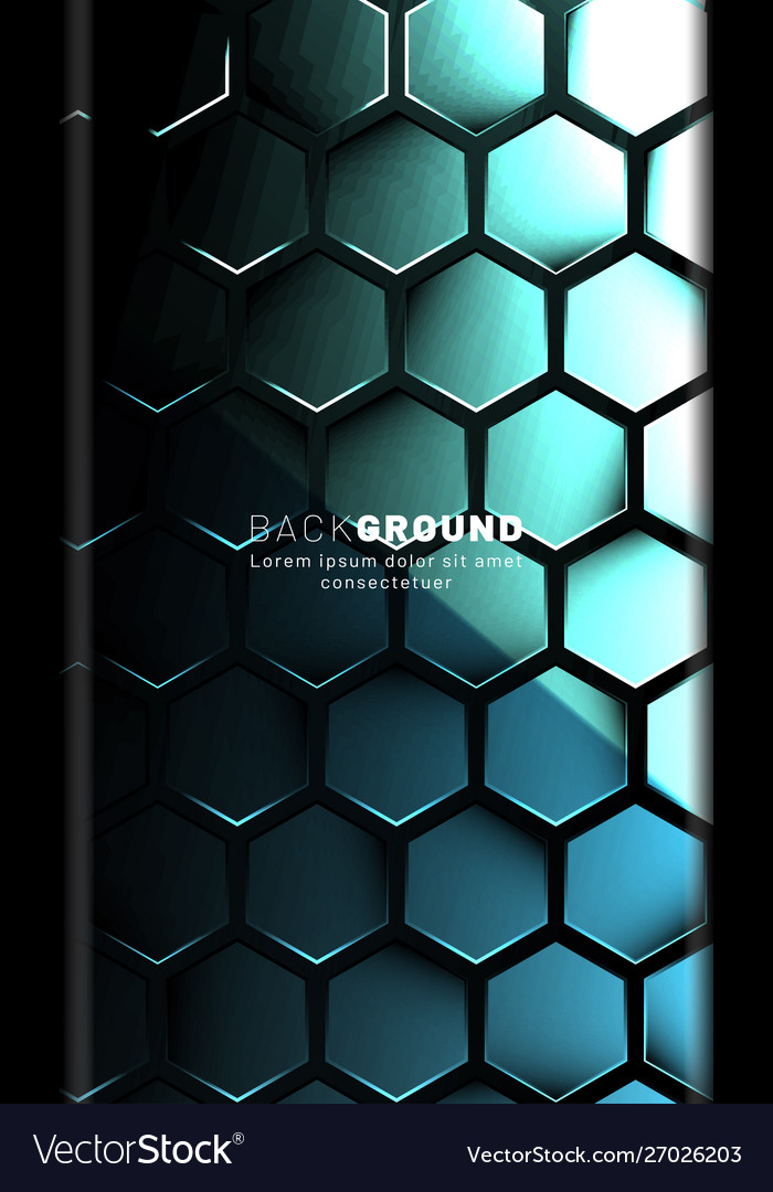 Vertical hexagon background gradient color light vector image Vertical hexagon background gradient color light
