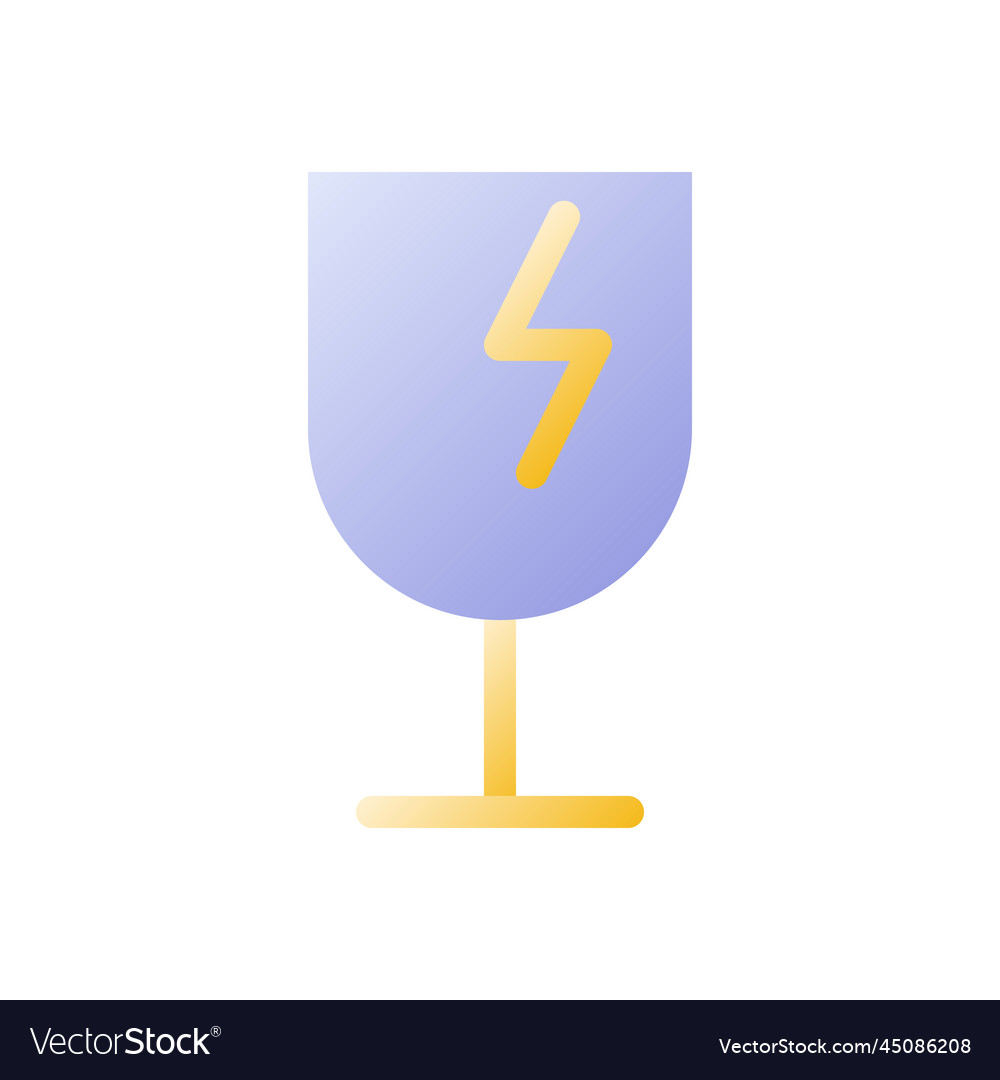 Broken wineglass flat gradient two-color ui icon vector image Broken wineglass flat gradient two-color ui icon