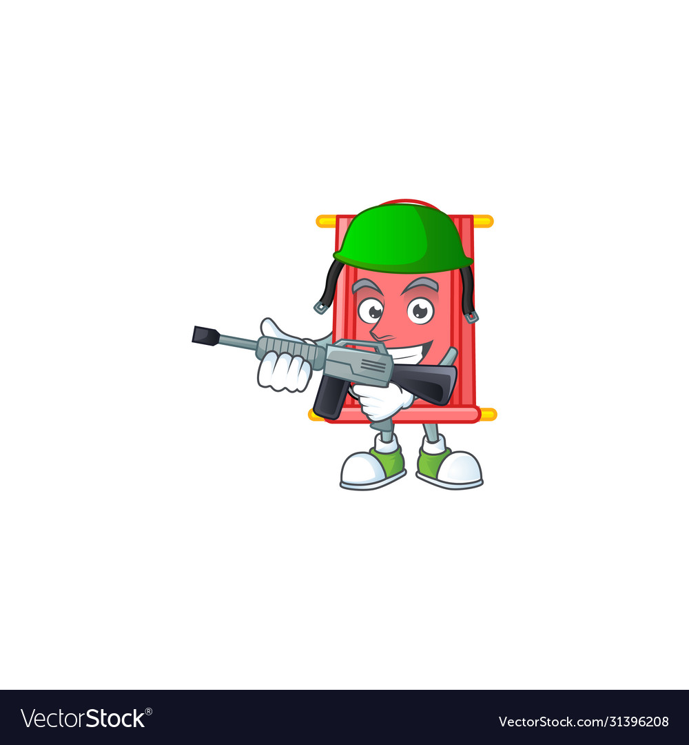 Chinese red scroll carton character in an army