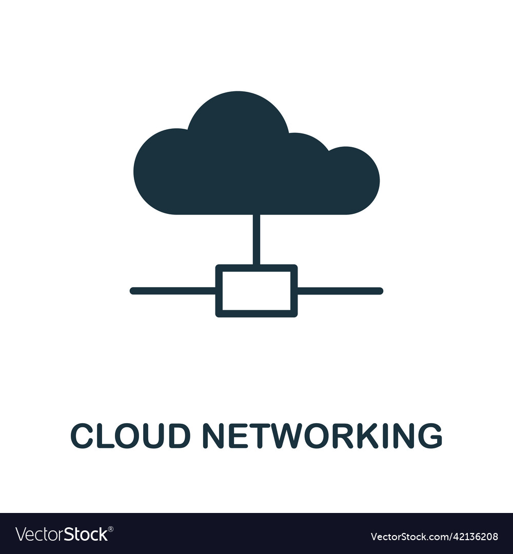 Cloud networking flat icon colored element sign vector image Cloud networking flat icon colored element sign
