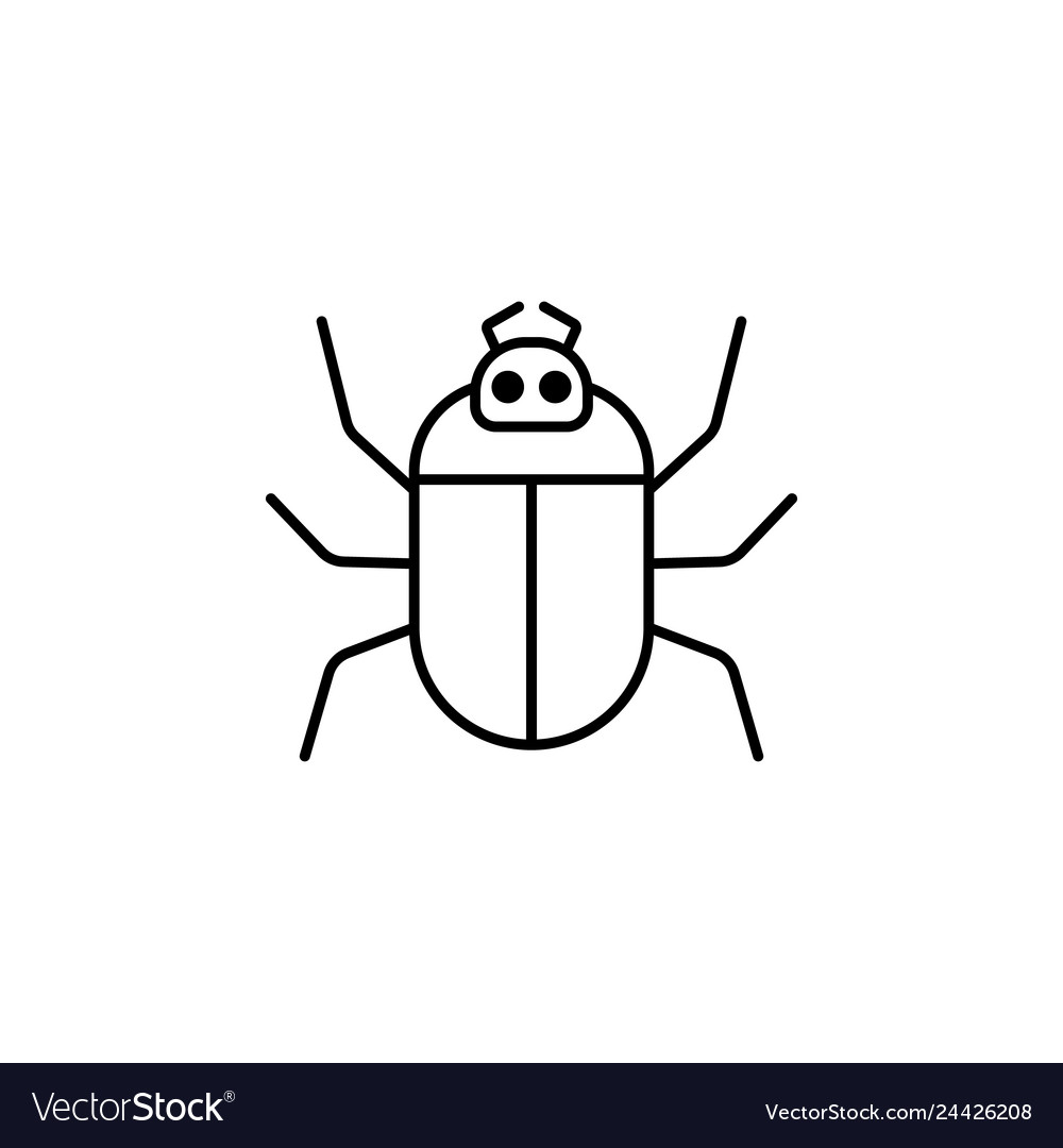 Computer Bug Outline Icon