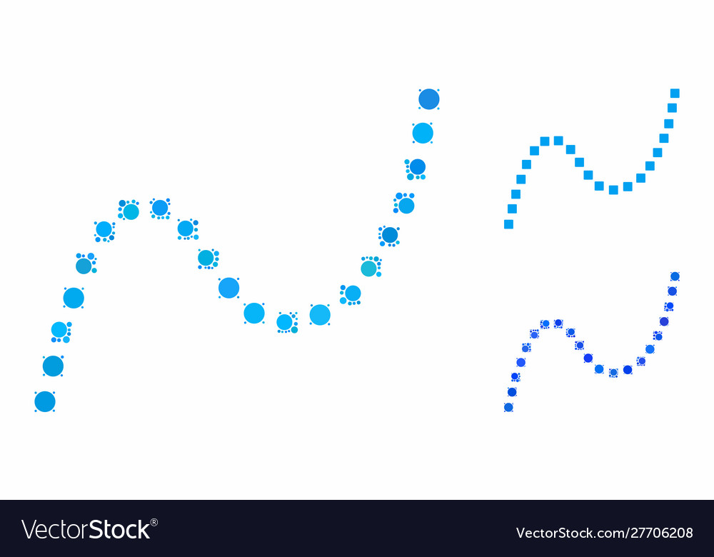 Dotted curve mosaic icon circle dots vector image Dotted curve mosaic icon circle dots