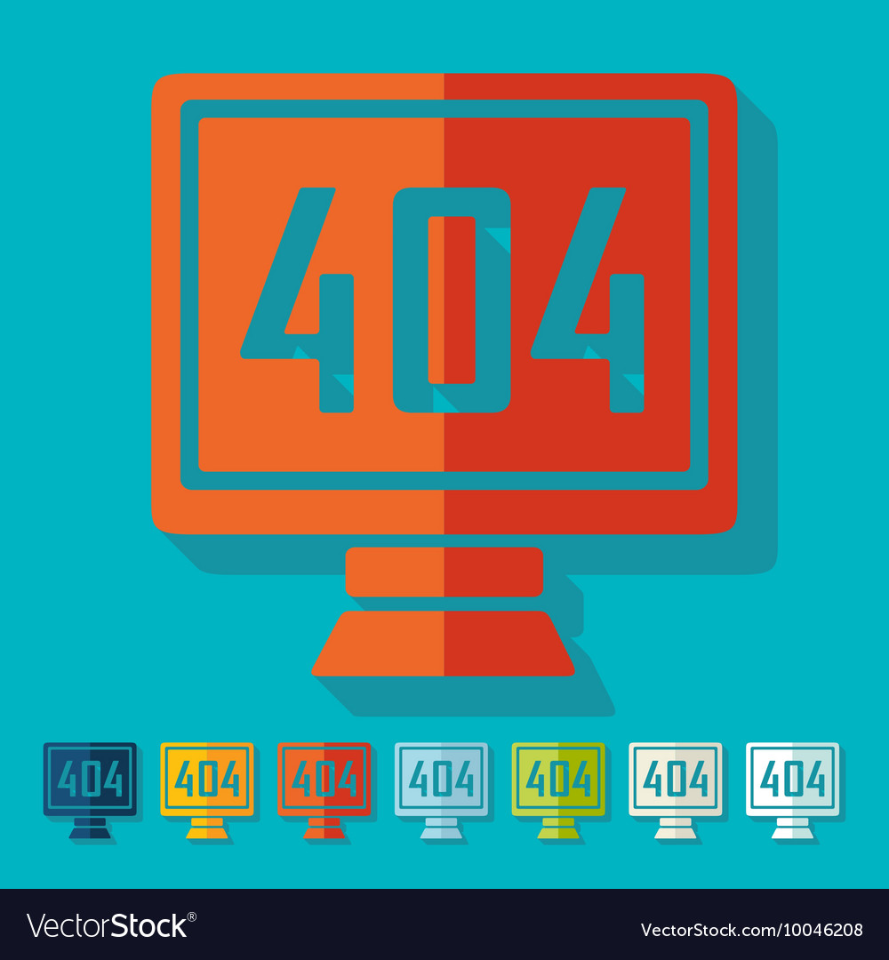 Flat design 404 error program